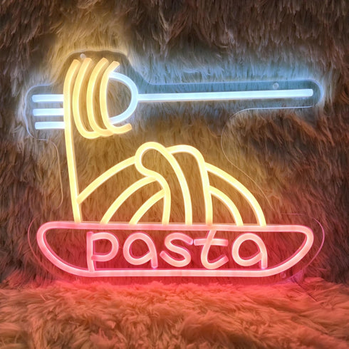 12.9" 10.4" Pasta Neon Sign Italian Pasta Decor Italian Pasta Restaurant Decorations Food Neon Sign Pasta Party