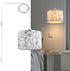 2 Pack 15Ft Plug in Pendant Light, Hanging Light with Clear Cord, On/Off Switch, Flower Fabric Lamp Shade, Hanging