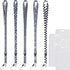 YOUOWO 5 Pack Black & White Cruise Lanyards with Vertical ID Badge Holder for Office, Waterproof ID Card