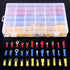 Glarks 540pcs Mixed Quick Disconnect Electrical Insulated Butt Bullet Spade Fork Ring Solderless Crimp Terminals Kit
