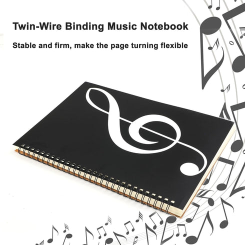 Blank Sheet Music Notebook, 160 Pages Composition Staff Paper Notebook, Manuscript Paper Notebook, 10 Staves (Music clef notebook) by MoHern