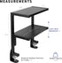 VIVO Clamp-on 2-Tier Shelving Unit, 13 Inch Above or Below Desk for Table Accessories, Gaming Devices, Black,