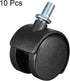 uxcell 1.45 Inch Swivel Casters, Nylon Twin Wheel, M8 x 15mm Threaded Stem, Pack of 5