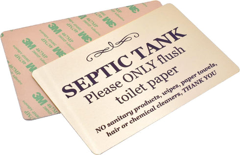 Septic Tank Sign - Aluminium Composite with Adhesive, Notice Plaque for Toilets, Bathrooms, W.C