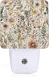 AOWULA Boho Watercolor Floral Night Light, Dusk to Dawn Sensor Night Lights for
