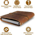 Refillable A5 Leather Binder Journal - 8.5x6" 6 Ring Organizer with Pockets, Hand-Crafted Genuine Leather Folio