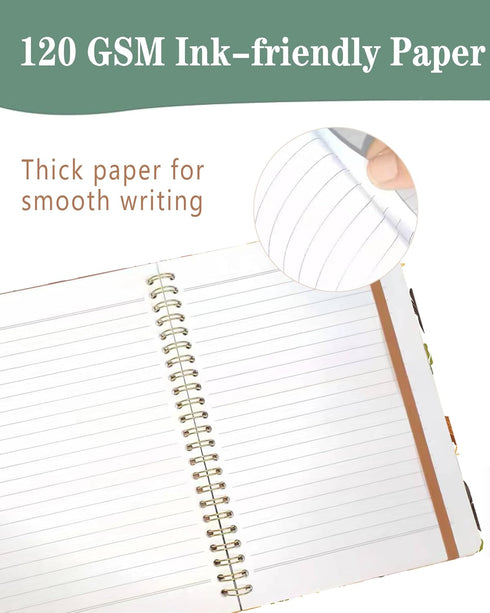 Spiral Journal Notebook, A5 Cute Notebooks for Work & Note Taking, College Ruled Hardcover, 60 Pages (Cute Chicken)