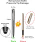 Cambond Ballpoint Pens, Black Pens, 1.0 mm Medium Point, 3 Pens with 6 Refills, Metal Pen for Journaling, Gift
