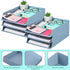 TecUnite 6 Pieces Stackable Letter Trays, Blue File Organizer for Office Classroom Desktop Storage