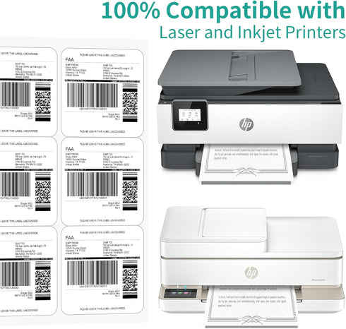 InpourPack 100 6 3-1/3" 4" 6 (600 Sheets up Labels, Shipping Address Labels x for Laser & Inkjet and Copier Printer, up
