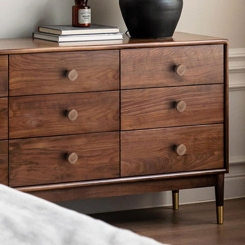 Set 2 of Natural Walnut Wood Round Cabinet Door Handles - Stylish Knobs for Home Decor