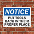 SmartSign "Notice - Put Tools Back In Their Proper Place" Sign | 10" x 14" Plastic