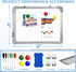 White Board Dry Erase - 12" x 16" Magnetic Double-Sided Board, 6 Markers, 4 Magnets, 1 Eraser for School, Office