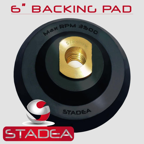 Stadea 6 Inch Hook and Loop Backing Pad - Rubber Backing Pad, Arbor 5/8" 11