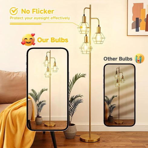 Dimmable A19 Bulb 60W 6W Bulbs 3000K 850 E26 4 Pack ASOMST LED Filament Equivalent, Vintage Edison Light Soft White LM