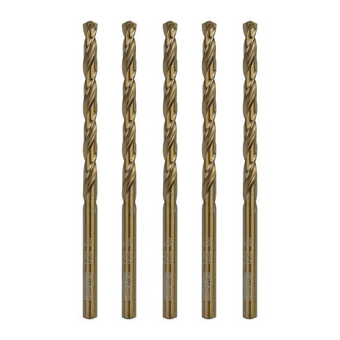 5pcs Cobalt Drill Bits 5/32 Inch – M35 Metal Drill Bit Set, Split Point Tip for Steel, Hard Metal, Cast Iron (5/32" x