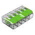 WAGO 221-425 Splicing Connector Green Range, 5-Conductor with levers for 24-12 AWG Conductors, Transparent housing (25