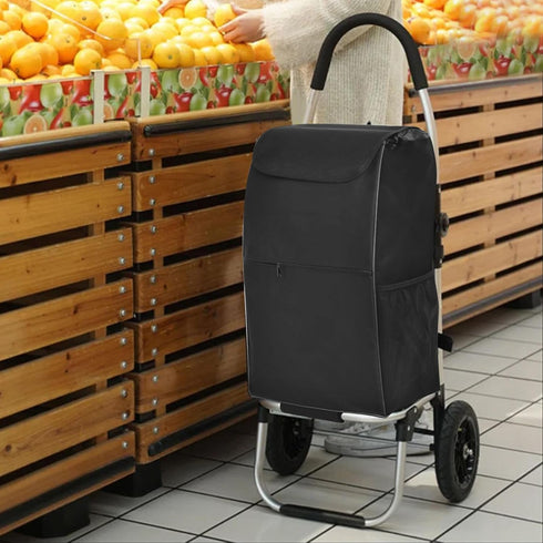 FangDaLe Shopping Cart Liner, Trolley Bags for Shopping Cart Waterproof Replacement with Mesh Side Pockets Folding