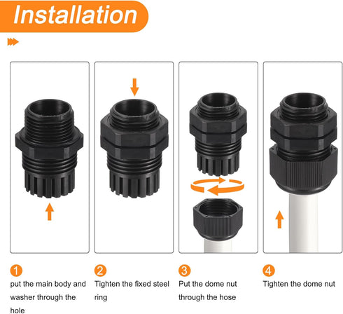 MECCANIXITY 20 Pcs Adjustable Cable Gland Kit, Waterproof Tight Conduit Connector for Electrical Conduit Fitting
