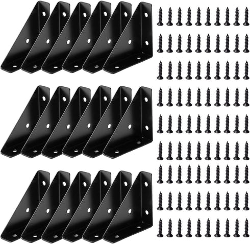 CMLY Corner Brace Brackets,18Pcs 66mm x 66mm Corner Braces for Wood, Metal Corner