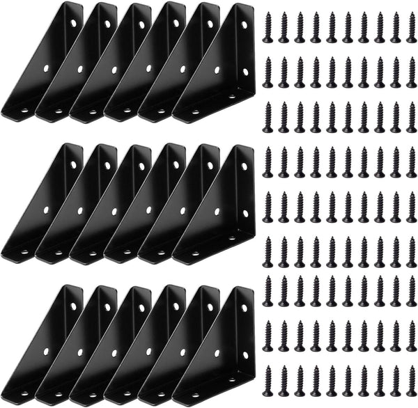 CMLY Corner Brace Brackets,18Pcs 66mm x 66mm Corner Braces for Wood, Metal Corner