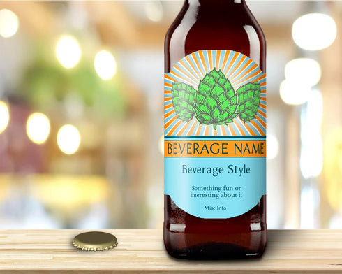Personalized Custom Beer Labels- Set of 30 Removable and Reusable Beer Labels