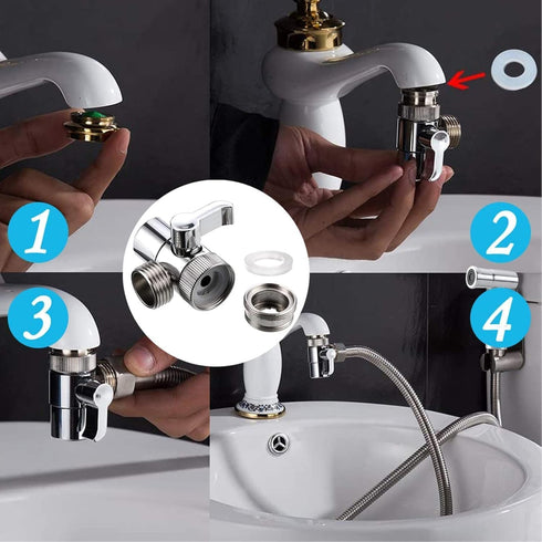 59in G1/2, 55/64", 15/16" Bidet Stainless Steel Hand Shower, Kitchen Bathroom Pet Bathing Shower Head with Hose