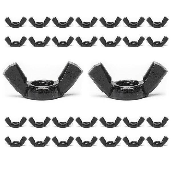 30 PCS 5/16-18 Wingnuts, Carbon Steel Black Zinc Plated Fasteners, Butterfly Nut (Black, 5/16-18)