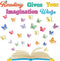 Classroom Reading Bulletin Board Set Butterfly Decorations Floral Paper Cutouts for Back to School Office Decor