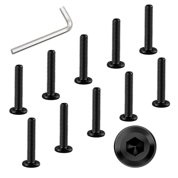 WYLWLS M6 x 35mm Bolt, 10 Pcs Per Set with 1 Hex Spanner,