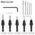 MulWark 82 Countersink Drill Bit Set with 5pcs Free Replaceable HSS Bits for Woodworking - 5 Pack