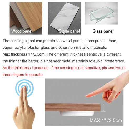 Yogcow 12V Dimmer 3.7-24V 72W Dimming Concealed LED Touch Switch, DC Touch Sensor Stepless Switches for Smart Home LED