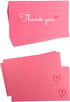 RXBC2011 100 3.5 2 Inch Little Thank You Cards Gold Heart Design Bulk Thank you Notes for All Occasions x cherry pink