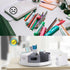 MeCids 360 Rotating Storage Organizer Desk Caddy - 12” Lazy Susan Style with Removable Bins for Home Office Supplies