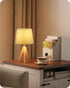 J51TL05 Tripod Table Lamp, Small Bedside Lamp with Wood Base & Green Fabric Shade, Little Cute Desk Lamp, Modern