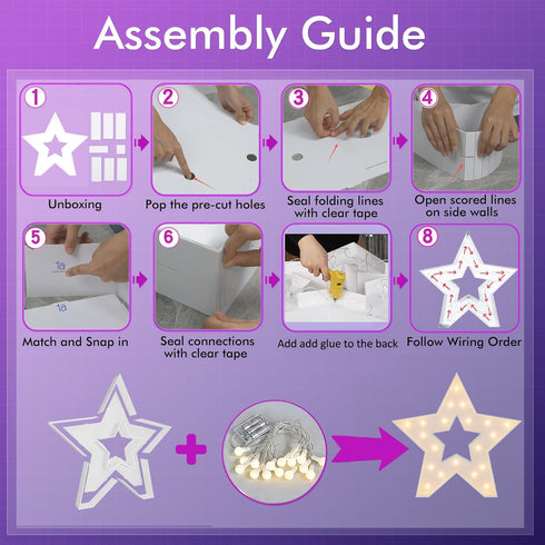 3FT Tall Marquee Light Up Star DIY Pre Cut Frame with Light Foam Marquee Signs Props for Birthday Engagement Baby