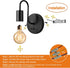 Glighone Dimmble Set E26 Vintage Wall Lights of Two, Black Wall Sconces Industrial Wall Lamps Retro Wall Lighting Hard