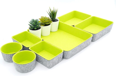 Welaxy Drawer Organizers Bins Felt Trays, Desk Storage Bins Dividers for Office Supplies, Closet Cabinet, Socks, Makeup