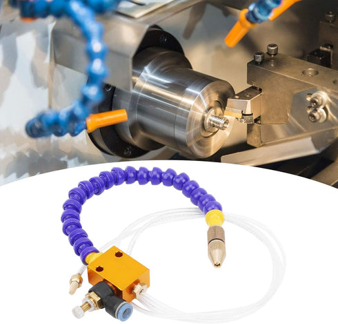 2Pcs CNC Mist Coolant System for Lathe Milling Engraving, 8mm Air Pipe Sprayer for Metal Cutting Cooling Lubrication