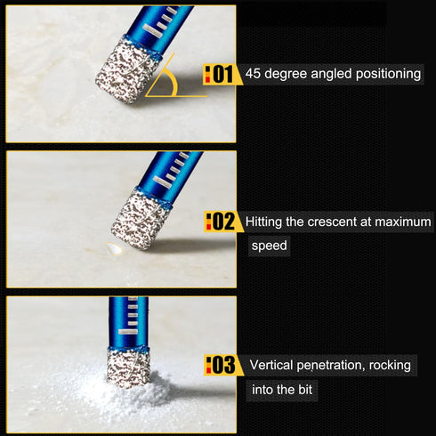 9 Pack Premium Diamond Drill Bit Set, Versatile Tools for Precise Drilling on Porcelain, Ceramic, Glass, Marble