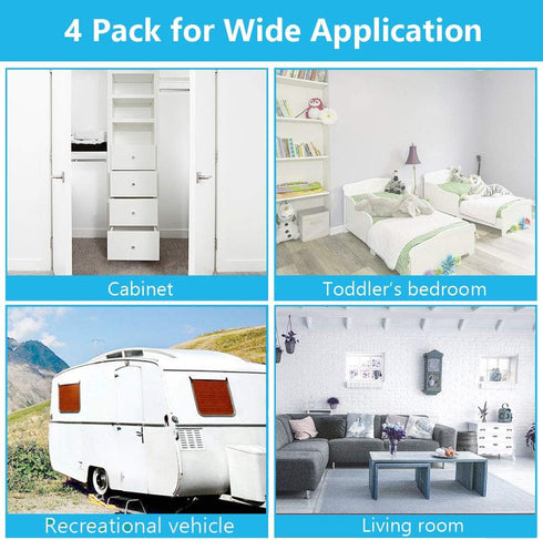 WINONLY 4 Pack Magnetic Door Stopper - Stainless Steel, No Drilling, Stronger Mount for Wide Doors