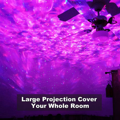 Elec3 Galaxy Projector for Bedroom, Ocean Light Projector with Bluetooth Speaker and RC Water Wave Lamp Northern Night