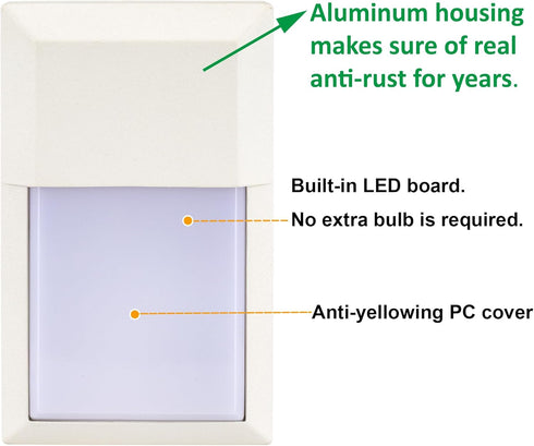 3000K 12W 1000 1-Pack LIT-PaTH Outdoor Sconce Wall Light, LED Wall Lantern, Porch Lighting Fixture, Lumens, Aluminum