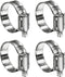 4 Pack Heavy Duty Worm Hose Clamp, Adjustable Range 1"-1 3/4" 304 Stainless Steel for Water Pipe