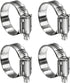 4 Pack Heavy Duty Worm Hose Clamp, Adjustable Range 1"-1 3/4" 304 Stainless Steel for Water Pipe