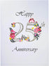 iGifts And Cards Happy 25th Milestone Anniversary 3D Pop Up Greeting Card - Soulmates, Lovebirds, Silver,