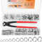 120PCS 11 Sizes Single Ear Hose Clamps, 304 Stainless Steel Stepless Cinch Rings Crimp Assortment Kit with Ear Clamp