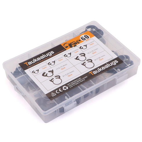 60-Pcs Heavy Duty Speedy Double Snap Grip Nylon Plastic Hose Clamps, 8 Sizes Set Assortment
