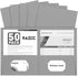 RAZCC 50 Pack Two Pocket Folders, Letter Size Paper Folders with Pockets for School Office Business, Grey