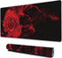 Large Extended Mouse Pad Red Smoke Rose Desk Mat, Big Desk Pad with Thick Stitched Edges for Home Office or Gaming,